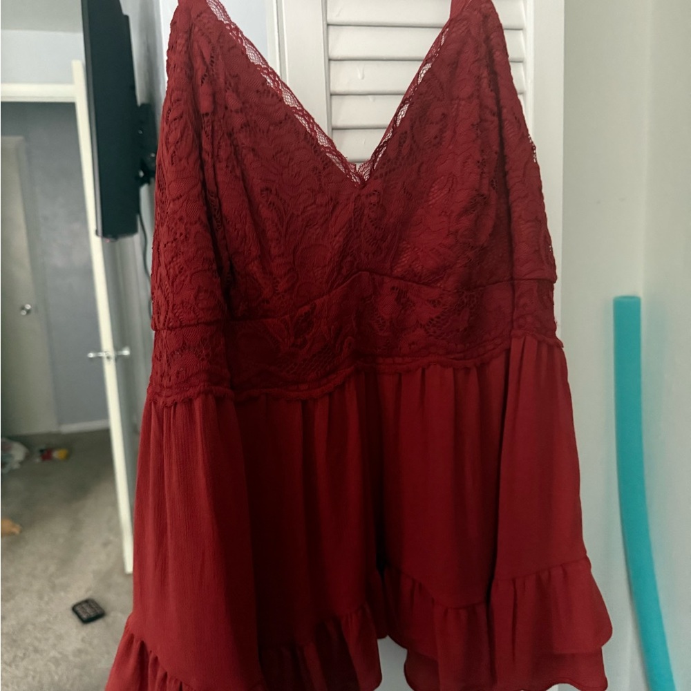 Elegant Burgundy Lace tank